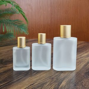 25/50/100ml Refillable Portable Mini Perfume Atomizer Frosted Glass Empty Spray Bottle Cosmetic Liquid Container Dispenser Travel Out Door HW0189