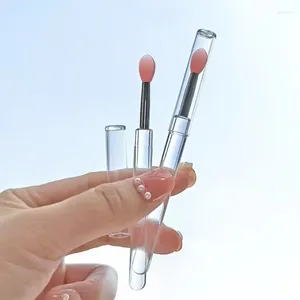 Makeup Brushes 1Pc Portable Silicone Lip Brush With Cover Soft Multifunctional Applicator Lipstick Lipgloss Eyeshadow