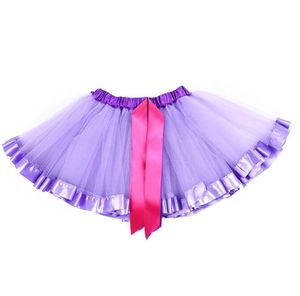 Fashion Girls Rainbow Tutu Skirt Lace Mesh Colorful Pallet Short Skirt Dance Performance Puffy Skirt Kids Birthday Party Skirt