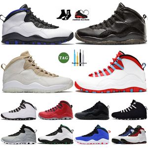 Jumpman 10 Classic Mid OG Basketball Shoes 10s Mens Designer Cement 10th Anniversary Stealth Ovo Black White Tinker Racer Blue Chicago 10ss Sneakers Sports