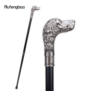 SLIVER LOYAL HUND HEAD Walking Cane Fashion Decorative Walking Stick Gentleman Elegant Cosplay Cane Knob Crosier 93cm