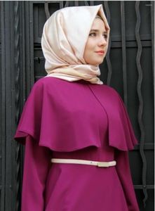 Ubranie etniczne długie rękawy muzułmańskie sukienki wieczorowe satynowe aplikacje hidżab islamska formalna suknia imprezowa kobiety