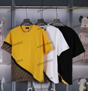 Xinxinbuy Men DesignerTeeTシャツ2024ダブルレター印刷イタリア半袖女性グレーブラックXS-2xl