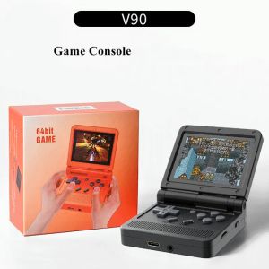 Giocatori Powkiddy V90 Console per videogiochi portatile retrò PS1 FC GB Mini giochi tascabili open source Lettore Console di gioco flip con borsa regalo