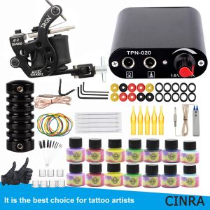 Kits de tatuagem kits de máquina de tatuagem conjunto completo iniciante tatuagem caneta máquina kit vara e poke pigmentos para acessórios de maquiagem permanente