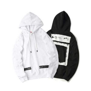 Tasarımcı Hoodie Erkekler Hoody Sweatshirt Y2K Hoodies Erkek Giysileri Moda USA High Street Hooded Pullover Kazak Hip Hop Offes -Beyaz Erkek Hoodie