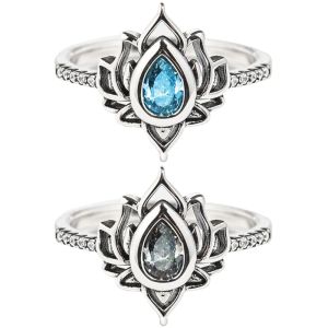 Ringe 925 Silber Vintage Lotus Ringe für Frauen Mädchen Manschettenring Versprechen Silber Ring Blume des Paradieses Ringe Schmuck Geschenke Bague Femme