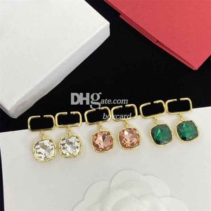 Luxury Diamond Lady örhängen dinglar retro guldmetallhänge örhängen öronnötter med presentförpackning