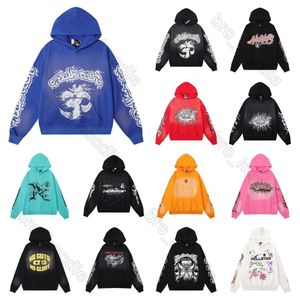 Hellstar Hoodie ve Pants Gri Erkeklerin Trailsuits Hell Star Track Suit Y2K Hoodie Sweatshirt Ateş Oran Vintage Çamur Yıkama Suyu Aşınmış Saf Pamuklu Kapşonlu Sweater 807