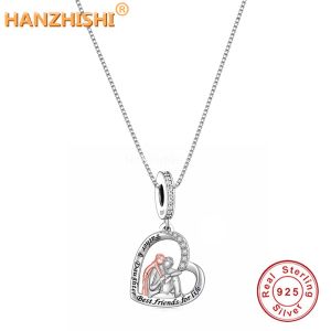 Collane in argento sterling 925 padre figlia migliori amici per la vita collana con ciondolo a cuore anniversario compleanno mamma moglie papà bambino regalo