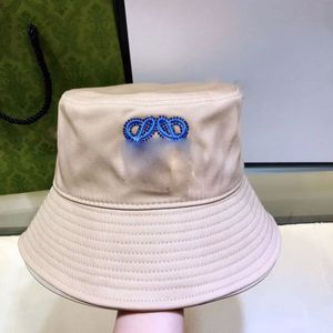 Designer bucket hat solid colorful letters rhinestone embroidery travel lightweight breathable cotton bucket hats with UV protection