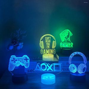 Night Lights 3D Light Gaming Setup RGB Led Nightlight Room Decoration Lamp Bedroom Deco Table For Birthday Christmas Gifts