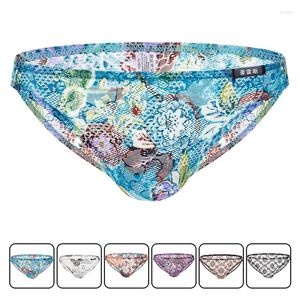 Underpants Pouch Jockstrap Sexy Gay Underwear Men Lace Brief Shorts Breathable Transparent Panties Male U Convex