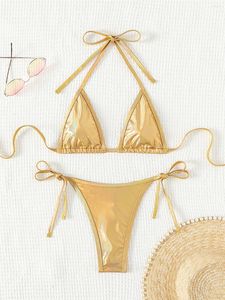 Kvinnors badkläder diamant strass mini mikro thong bikini kvinnliga baddräkt kvinnor tvåstycken set bather baddräkt simning k5179