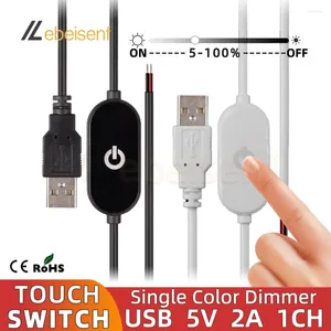 Controller 2A 5V USB-Touch-Dimmschalterkabel 1,5 m 2,0 A bis 2-Draht-Ausgang 5-Dimmer-Controller für einkanalige LED-Streifenlichter