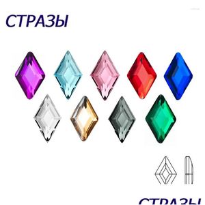 Tırnak Sanat Dekorasyonları 3x5mm 20pcs Satış 3D Rhombus Şekiyet Rhinestone Düz Arka Cam Strass DIY Dekorasyon Bırakma Teslimat Sağlığı Güzel OTX59