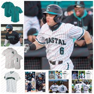 Custom Coastal Carolina Chanticleers Baseball Jersey Jacob Morrison Darin Horn Bryce Shaffer Matthew Potok Levi Huesman Coastal Carolina Jerseys