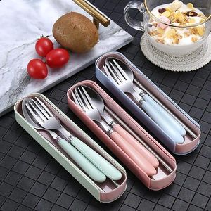 Dinnerware Sets Stainless Steel Cutlery Flatware Set Portable Fork Spoon With Organizer