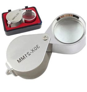 wholesale NEW 30x 21mm Jewelers Eye Loupe Magnifier Microscope And Accessories Magnifying Glass Optical Mini Identification High Power Jewelry Magnifyings Glass