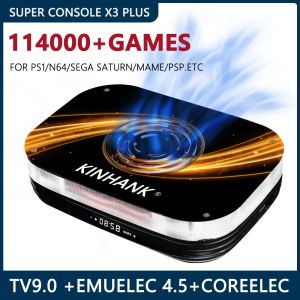 Consoles Super Console x3 Plus Retro Video Game Console com 114000 jogos clássicos para PSP/PS1/SS/N64/DC.Three System All In One