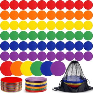 60 Pcs TPE Floor Spot Markers Floor Dots for Gym Flat Non Slip Spot Marker Dance Dot Floor Marker for Classroom Gym Sports Soccer