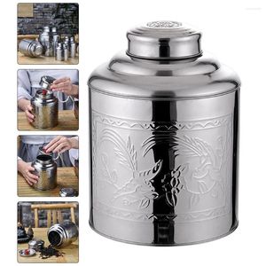 Storage Bottles Tea Airtight Container Loose Leaf Bag Decorative Wrapping Canister Stainless Steel Sealing Jar