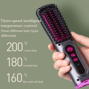 Irons Wireless Hair Straightener Brush Multifunction Cordless Usb Charging Heating Brush Beard Brush Straightener Hair Styling Tools