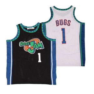 Erkek Tişörtler Erkekler Basketbol Formaları Uzay Jam 1# Bugs Jersey Dikiş Nakış Dış Mekan Sporları Büyük Boyut Beyaz Siyah 2023 Yeni Kabul J240221