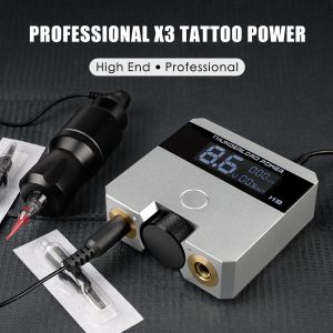 Leveranser Tatuering av strömförsörjning för tatuering Hines Big Button Source X3 Digital LCD Makeup Device Tattoo Power Supplies