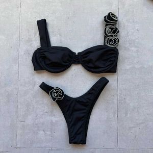 Женские купальники на шнуровке Бикини Micro Bikinis Set 2024 Новый женский купальник Сексуальный женский купальник с цветочным принтом Купальный костюм Стринги Biquini Купальные костюмы J240221