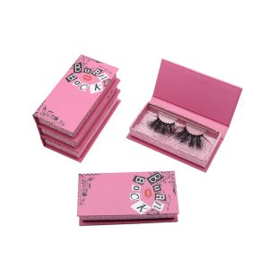 Ögonfransar söta rosa ögonfransförpackningar anpassad logotyp fransbox grossist 5d 25mm mink fransar 3d ögonfransar med förpackning medel flickor bränna bok