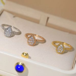 Ringar 2023 Pure 925 Sterling Silver smycken Kvinnor Enkel vattendropp Ring Diamond Bröllopsengagemang Högkvalitativ Fin Design