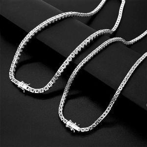 Dropshipping anpassningsbar 4mm9 tum 24 tum 925 silver moissanit tenniskedja män fina smycken män mode smycken