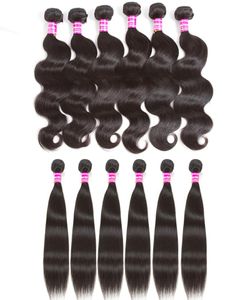 Mais vendidos 10a cabelo virgem brasileiro tecer pacotes molhados e ondulados onda do corpo tece em linha reta extensões de cabelo humano peruano mix7947551