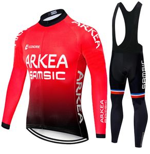 Zespół rowerowy w kolarstwie zimowym 2020 Pro Team Arkea Thermal Fleece Cycling Cylling Ropa Ciclismo Invierno Mtb Bike Jersey BIB Pants Kit5544296