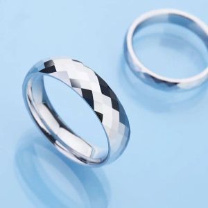 Band Ny modefasetterad design 85,7% volframringar Rings Scratch Proof 4mm For Woman 6mm For Man Storlek 413 Gratis frakt