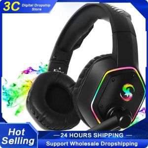 Hörlurar/headset Profession Gaming Headset hörlurar med mikrofon LED -bakgrundsbelysning 3,5 mm stereo -hörlurar för dator PC Laptop SW PS4 Slim Xbox One