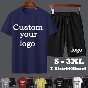 Menowe dostosowane krótkie zużycie Krótkie noszenie T-shirt krótka noszenie 2-częściowy zestaw latowy sportowy zużycie męskie 2023 NOWOŚĆ 240221