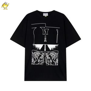 Black T Shirt Men Woman Oversized Casual Vintage Print Cotton Tees Short Sleeve Tops