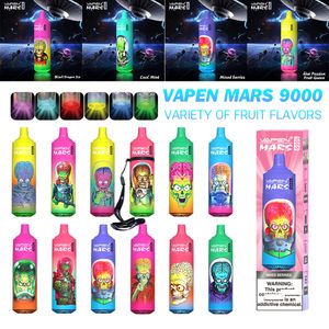 Armazém da UE Alemanha estoque puff 9000 VAPEN MARS Tornado 9000 Puff 9K Tornado Vapes descartáveis puff vape 12k 15k Mesh Coil 18ml recarregável LED Light 0% 2% 5% E cigarros