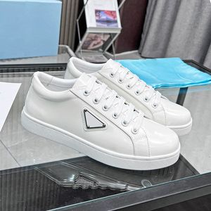 Designer sneaker White Borsted Leather Shoes Men Women Low-Top Tennis Sporty Sneakers Casual Shoe Trainer Fashion Rubber Sole 35-45