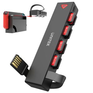 Adapter Unitek 8in1 Nintendo Switch/스위치 OLED 게임 카드 용 게임 카드 리더 여러 카드 스토리지 홀더 액세서리