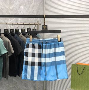 Mens Shorts Tasarımcı Yaz Plaj Şortları Pamuk Moda Ekose Baskılı Drawstring Pantolon Günlük Sokak Giyim Eşpitleri 240221