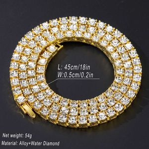 Daihe Wholesale Hip Hop Jewelry Fashion Iced Out 18k Gold Silver Plated Zircon Diamond Tennis Chain CZ Halsband för män Kvinnor