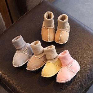 First Walkers Autumn And Winter Thickened Plush Cotton Shoes Warm Socks Boys Girls' Baby Walking Shoe 1 Year Old No Drop