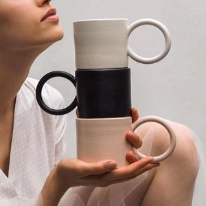 Mugs Ins Japanese Style Big Ear Cup Nordic Breakfast Coffee Lovers Simple Water High Beauty Ceramic Mug