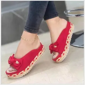 Sandali Estate Donna Pelle Scamosciata Pantofole con suola spessa Cuciture morbide Donna Comode scarpe da spiaggia piatte con punta aperta Donna