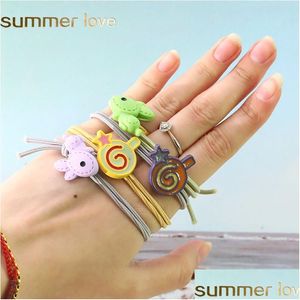 Hårgummiband försäljning koreansk stil flickor söta hårband godis kanin hästsvans hållare rep barn flicka hårtillbehör elastisk gummi j dhmis