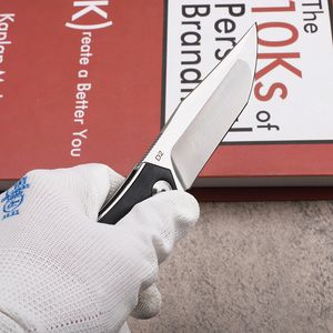 New Arrival A2242 Flipper Folding Knife D2 Satin Drop Point Blade CNC G10 with Stainless Steel Sheet Handle Ball Bearing Fast Open Outdoor EDC Knives