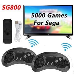 Konsoler SG800 Retro Game Console Wireless Console 2.4G Buildin 5000 Classic Games Controller GamePad Video Stick för Sega Mega Drive